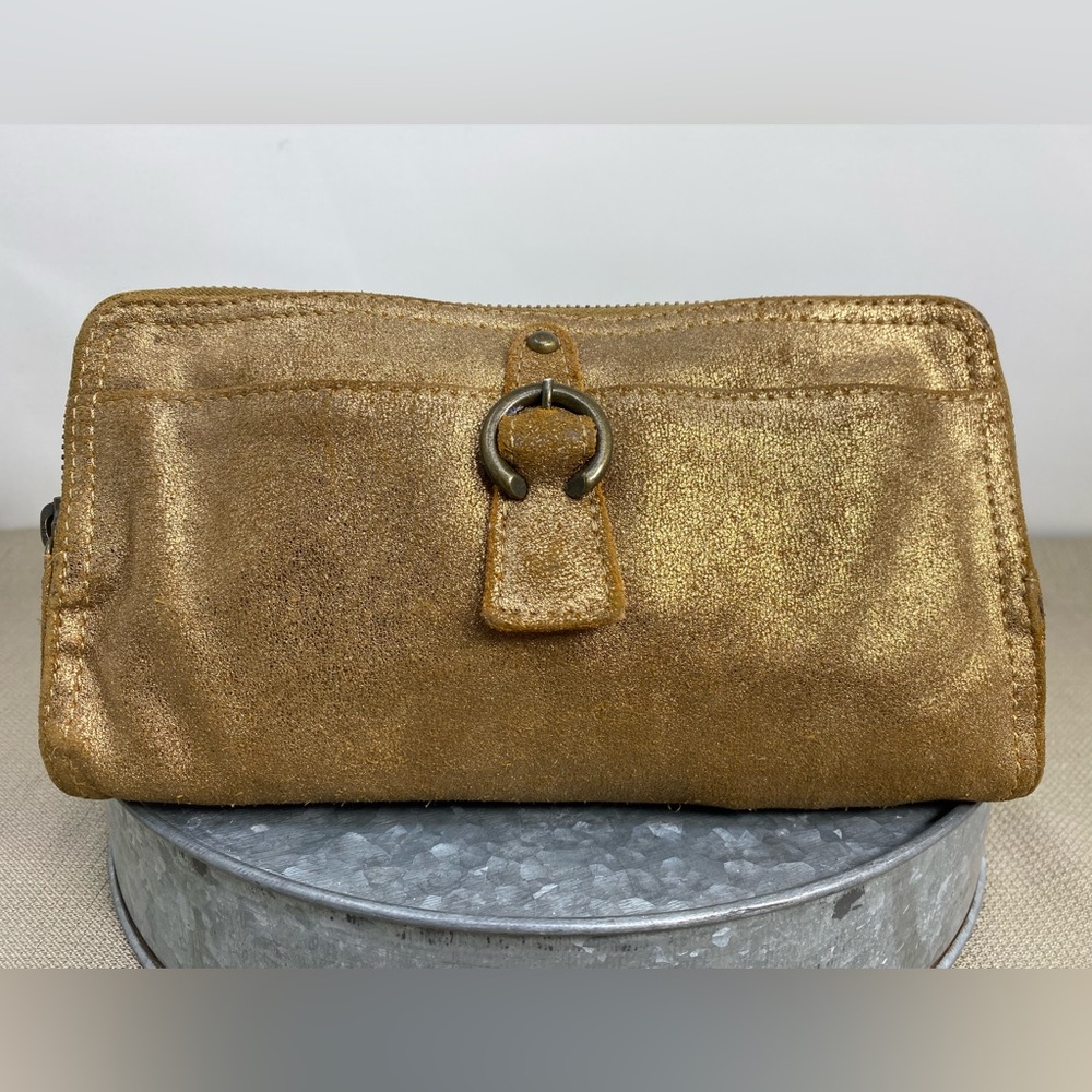TANO ORIGINAL CHICKLIT GOLD SUEDE WALLET/CLUTCH